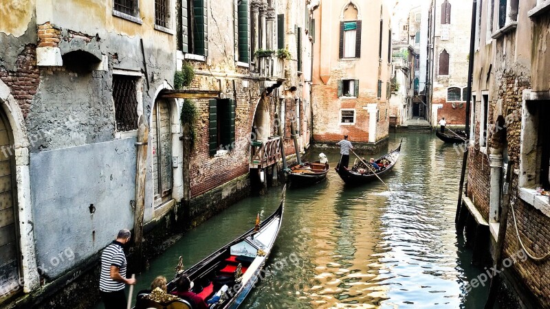 Venetian Italy Boat Blue Old