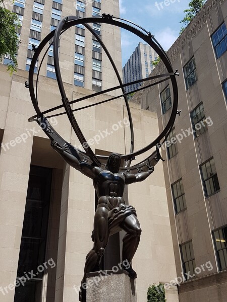 Statue Atlas New York Free Photos