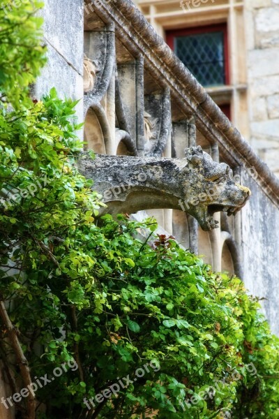 France Dordogne Périgord The Milandes Gargoyle