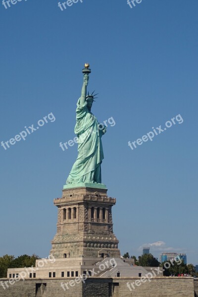 America Statue Of Liberty Newyork Air Blue