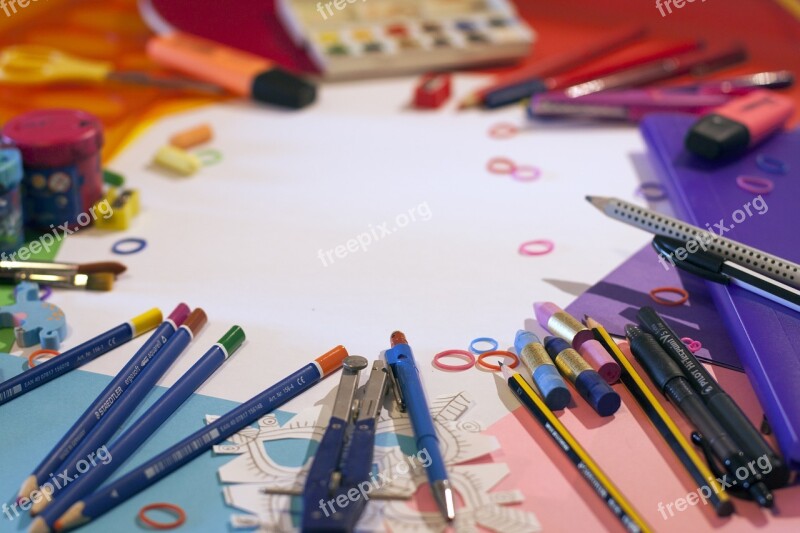 School Supplies Color Painting Plastic School