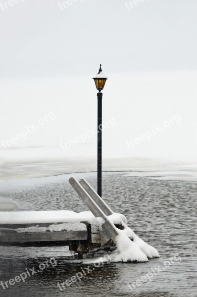 Frozen Lantern Ladder Beach Dock