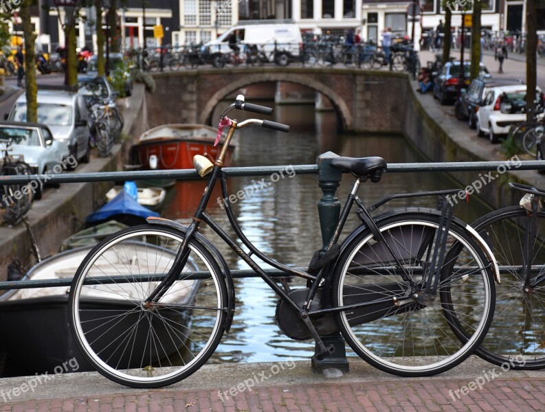 Amsterdam Bike Canal Netherlands Holland