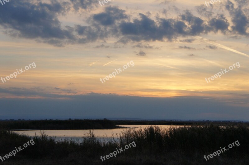 Sunset Long Varnishes Pannonian Lowland Burgenland Austria