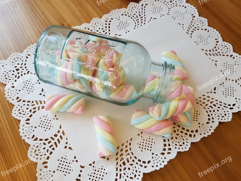 Glass Bottles Marshmallow Glass Snack Free Photos