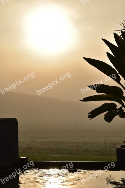 Sunrise Backlighting Morgenstimmung Autumn Landscape