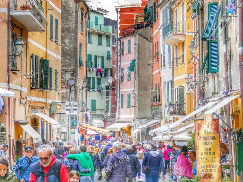 Alley Colorful Italy Cinque Terre Picturesque