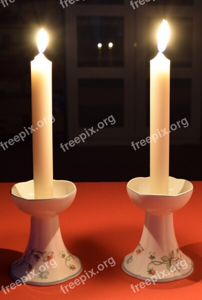 Candle Candlelight Mirroring Dark Atmospheric