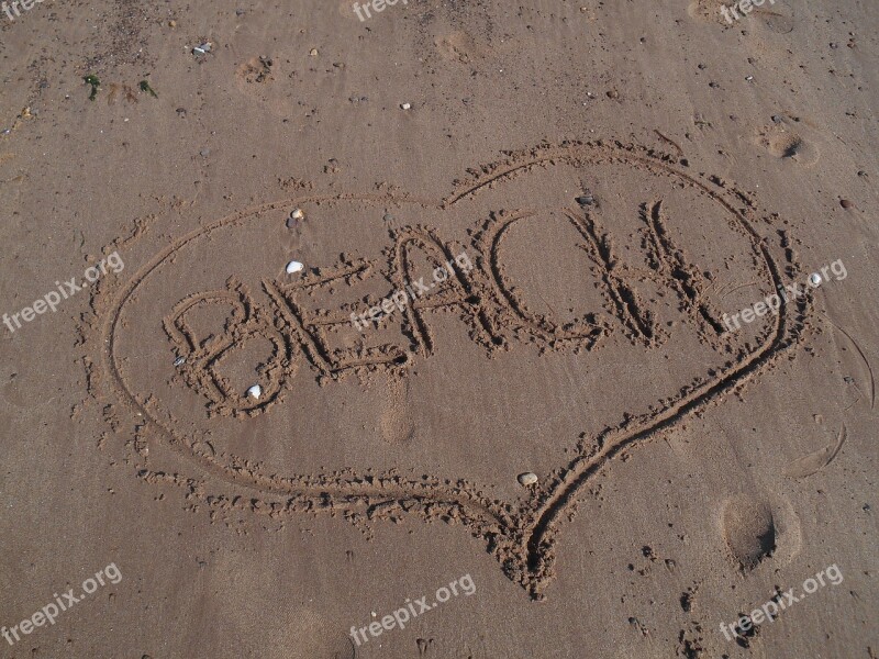 Beach Sand Heart Message Summer