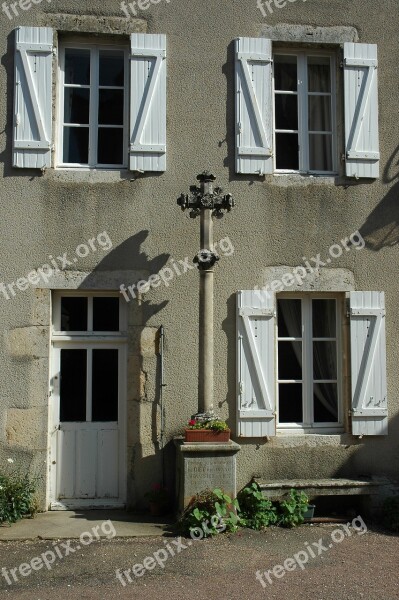 Village Window Shutter Cross Facade