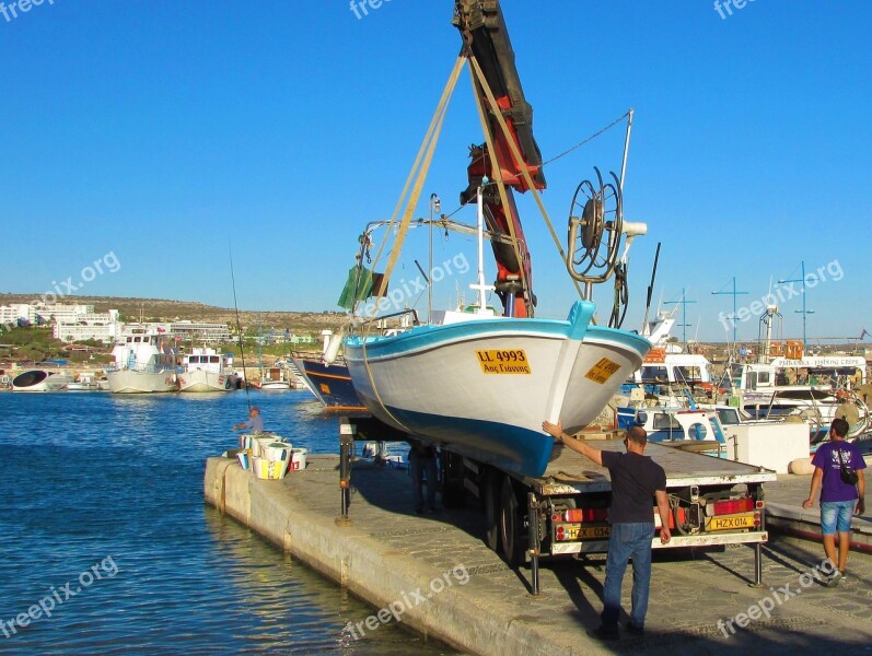 Harbor Loading Boat Maritime Cyprus