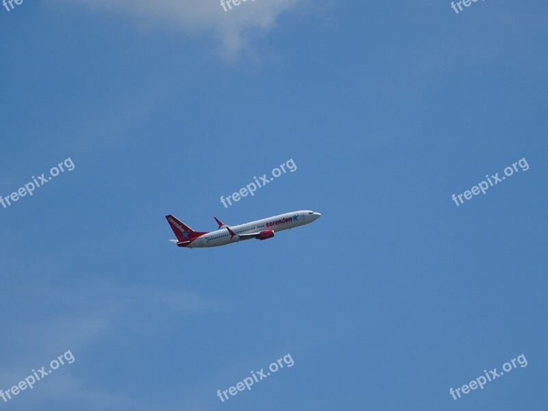 Aircraft Sky Blue Start Departure