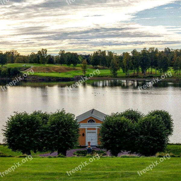 Garden Lake Landscape Park Mansion