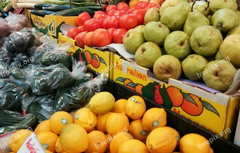 Fruit Market Market Stall Vegetarian Free Photos