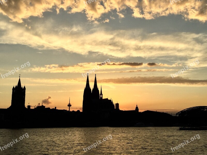 Cologne Dom Abendstimmung Sunset Silhouette