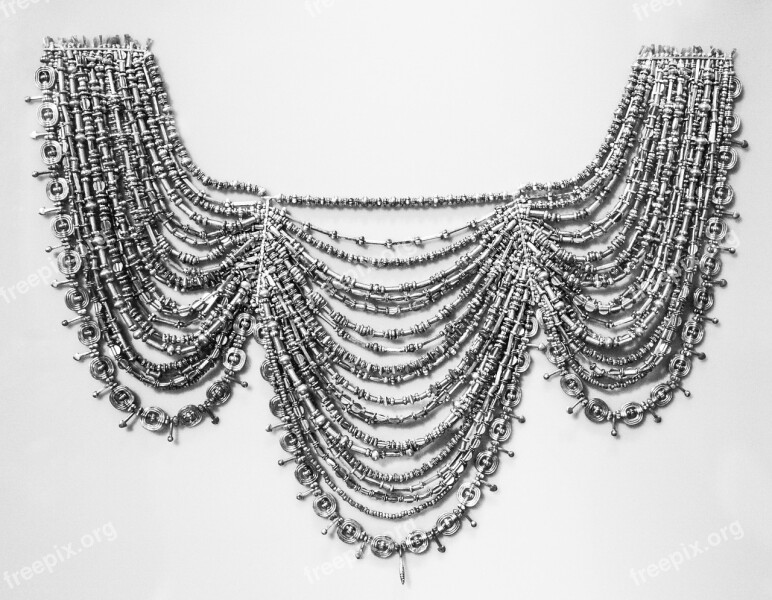 Ancient Necklace Bronze Age Black And White Beautiful Aged