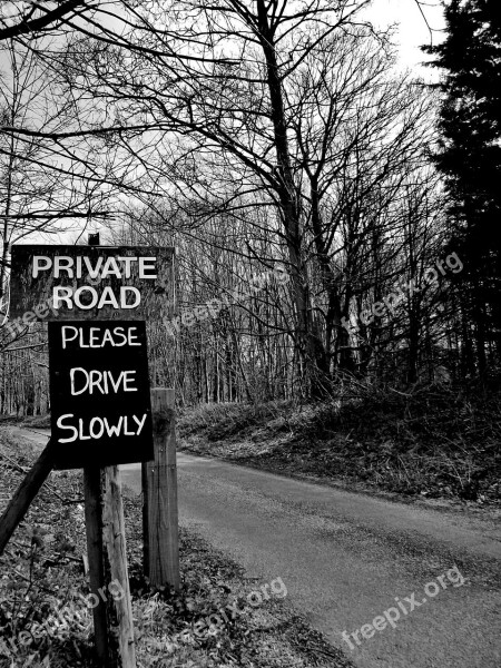 Private Road Sign Property Outdoors