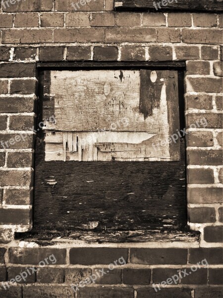 Derelict Boarded Window Abandoned Old Building