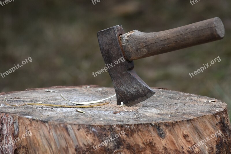 Ax Wood Wood Stump Machete Free Photos