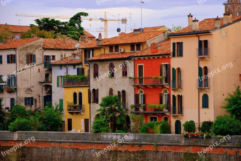 Houses Colorful Verona Adige Homes