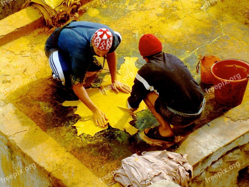 Fez Tannery Morocco Old Colorful