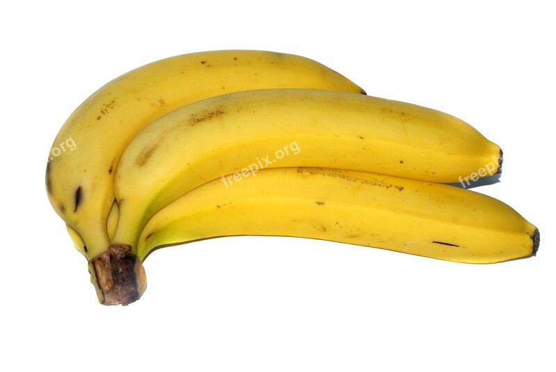 Bananas Fruit Eating Yellow White