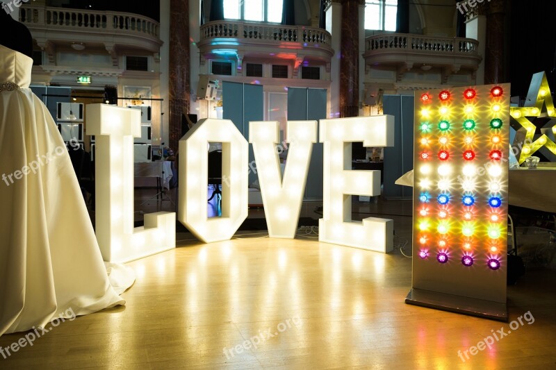 Love Love Letters Illuminated Sign Romance White