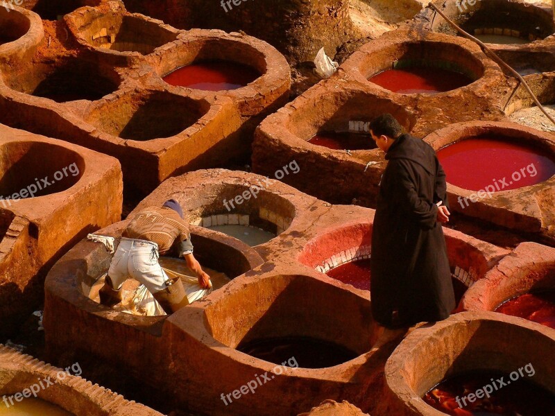 Fez Tannery Morocco Old Colorful