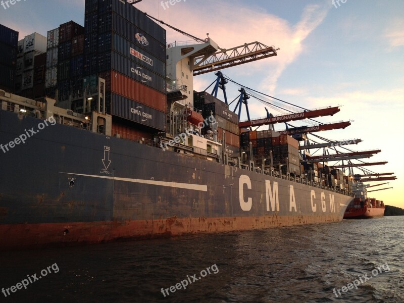 Hamburg Port Water Charge Ship