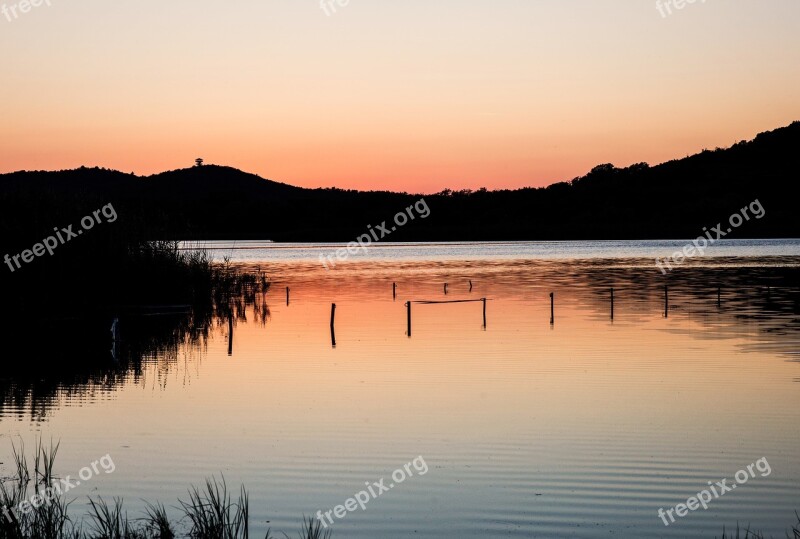 Lake Nature Lake Balaton Tihany Sunset