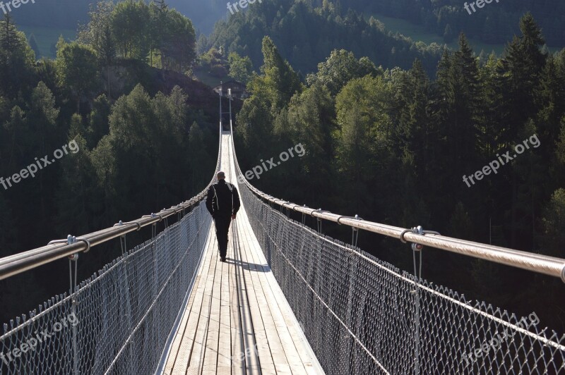 Switzerland Bridge Suspension Bridge Rope Bridge Mountain