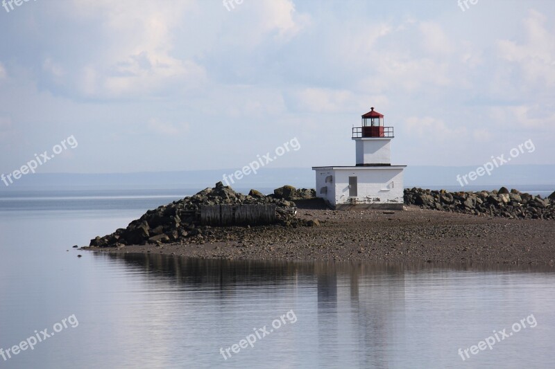 Lighthouse Ocean Sea Coast Landmark