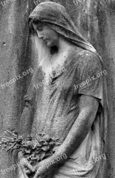 Cemetery Grey Black White Image Mourning