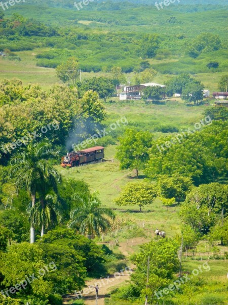 Old Train Trinidad Rural Trip Caribbean