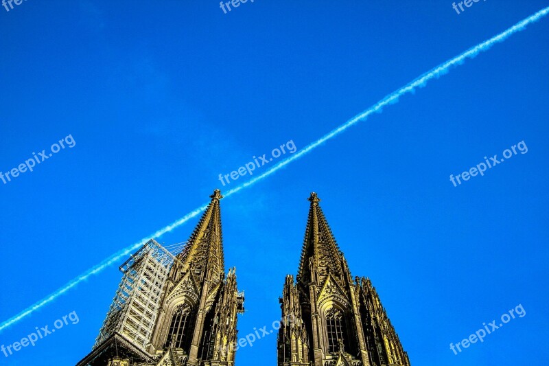 Aircraft Cathedral Germany Cologne Sky