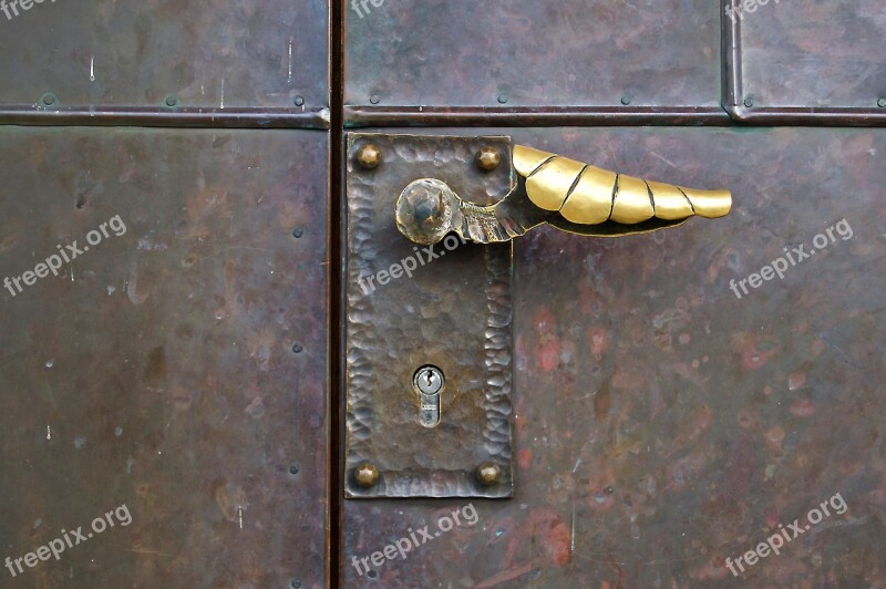 Door Handle Chapel Copper Brass Metal