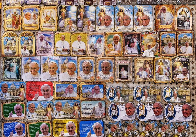 Pope Church Sticker Tourism Portrait