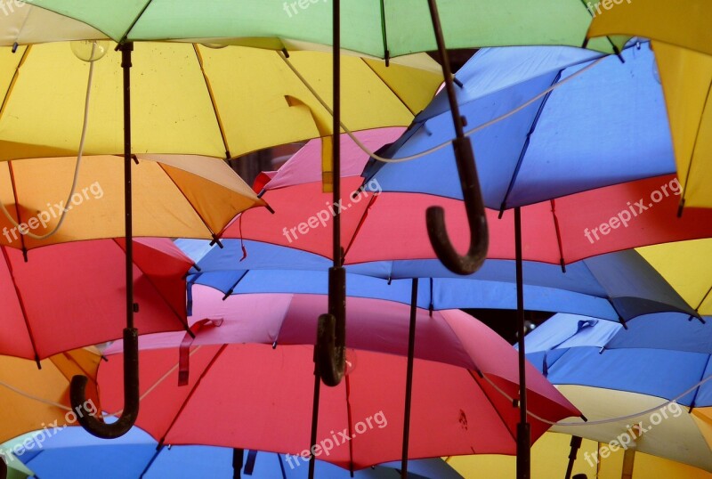 Umbrellas Colorful Rain Screen Color