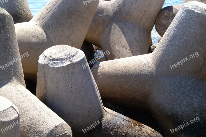 Concrete Barriers Shapes Abstract Free Photos