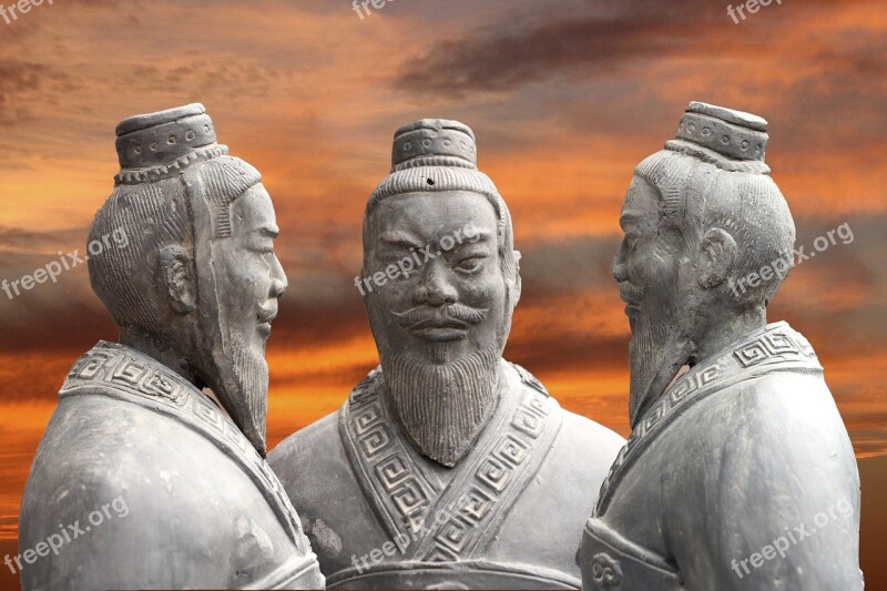 China Sunset Stature Figure Soldier