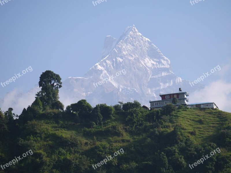 Nepal Mountains Landscape Travel Hiking