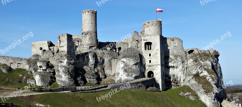 Ogrodzieniec Poland Castle The Ruins Of The Monument