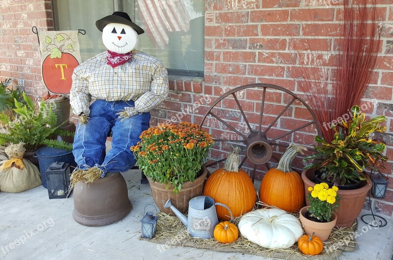 Scarecrow Fall Autumn Pumpkin Decoration