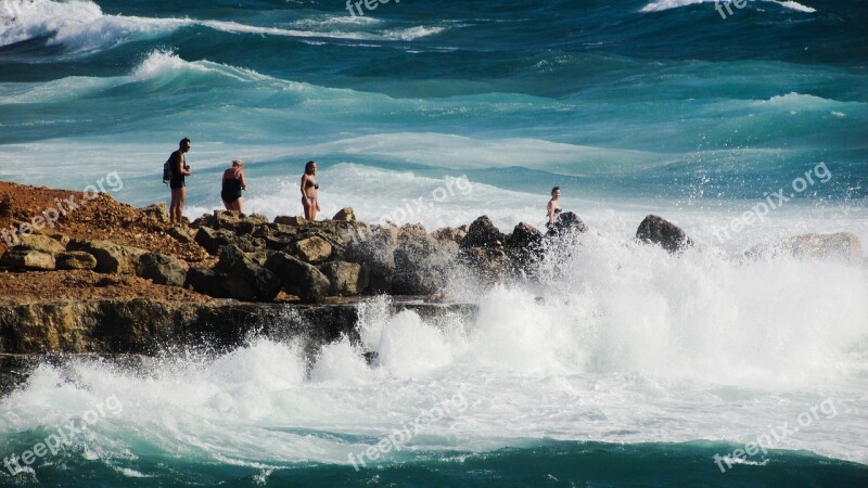 Wave Smashing Spectacular Sea Nature