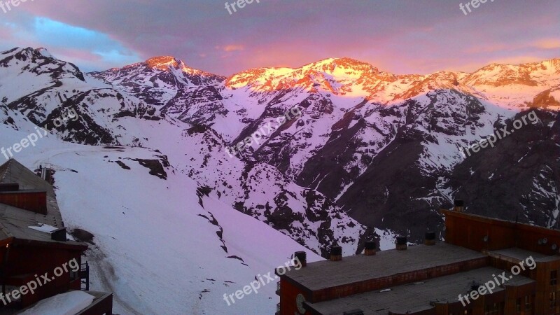 Range Andes Chile Mountain Snow