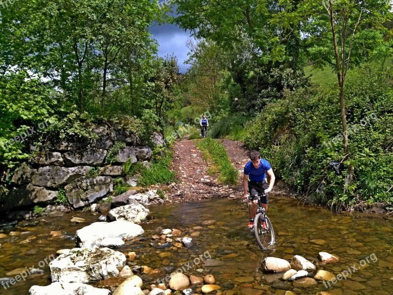 Mtb Mountain Biking Landscape Water River