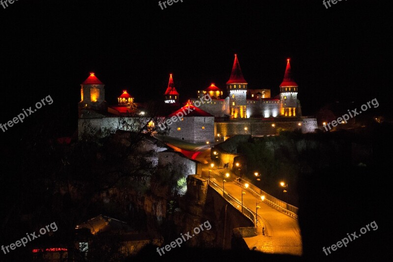 Kamenets-podolskiy Night Castle Free Photos