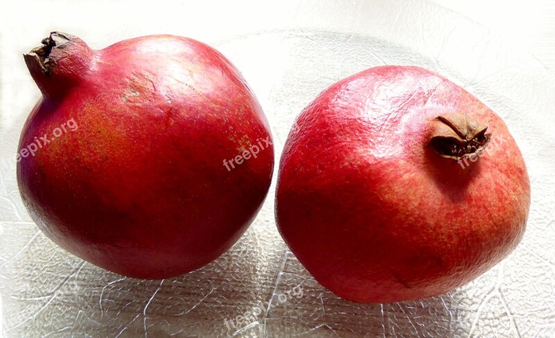 Pomegranates Fruits Fruit Red Vitamins