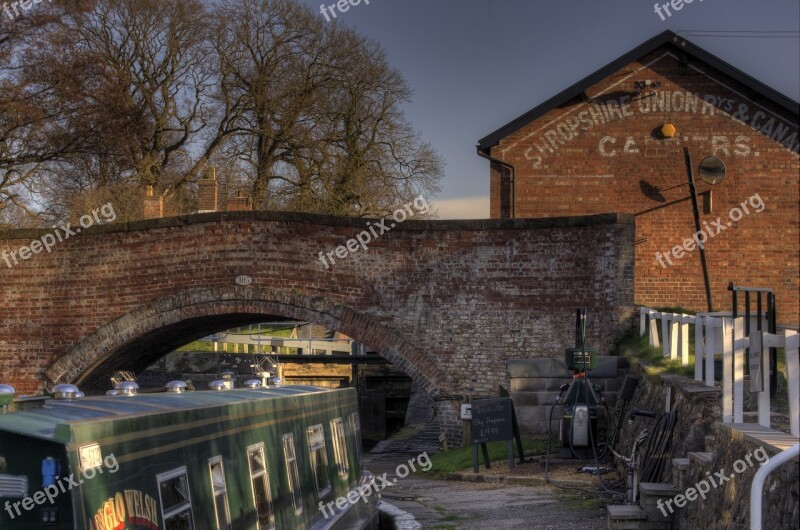 Canal Waterways Bridge Cheshire Free Photos