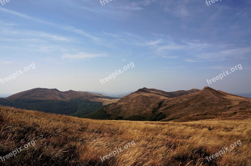 Bieszczady Połonina Mountains Landscape Autumn